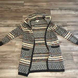 Cardigan mostly black but a little rainbow